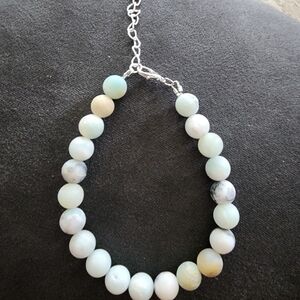 Elegant Silver and White Beaded Necklace